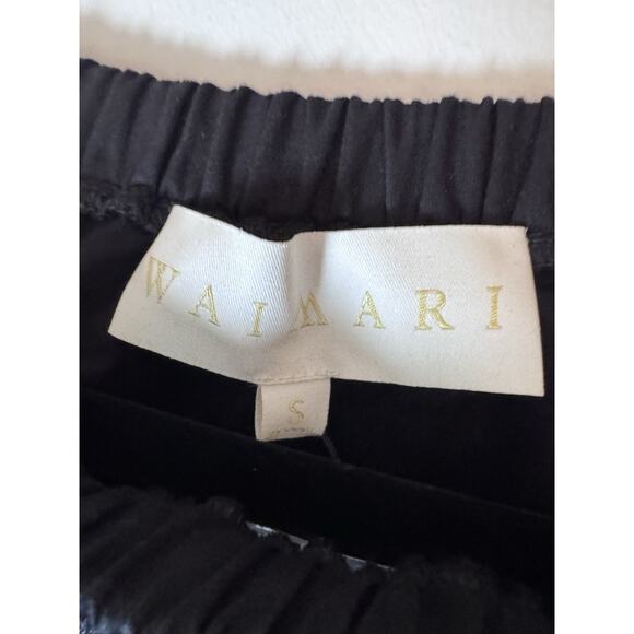 Waimari Jade Midi Dress S Black One Puff Shoulder Sheer Cutout Eyelet Lace NWT - Picture 6 of 16